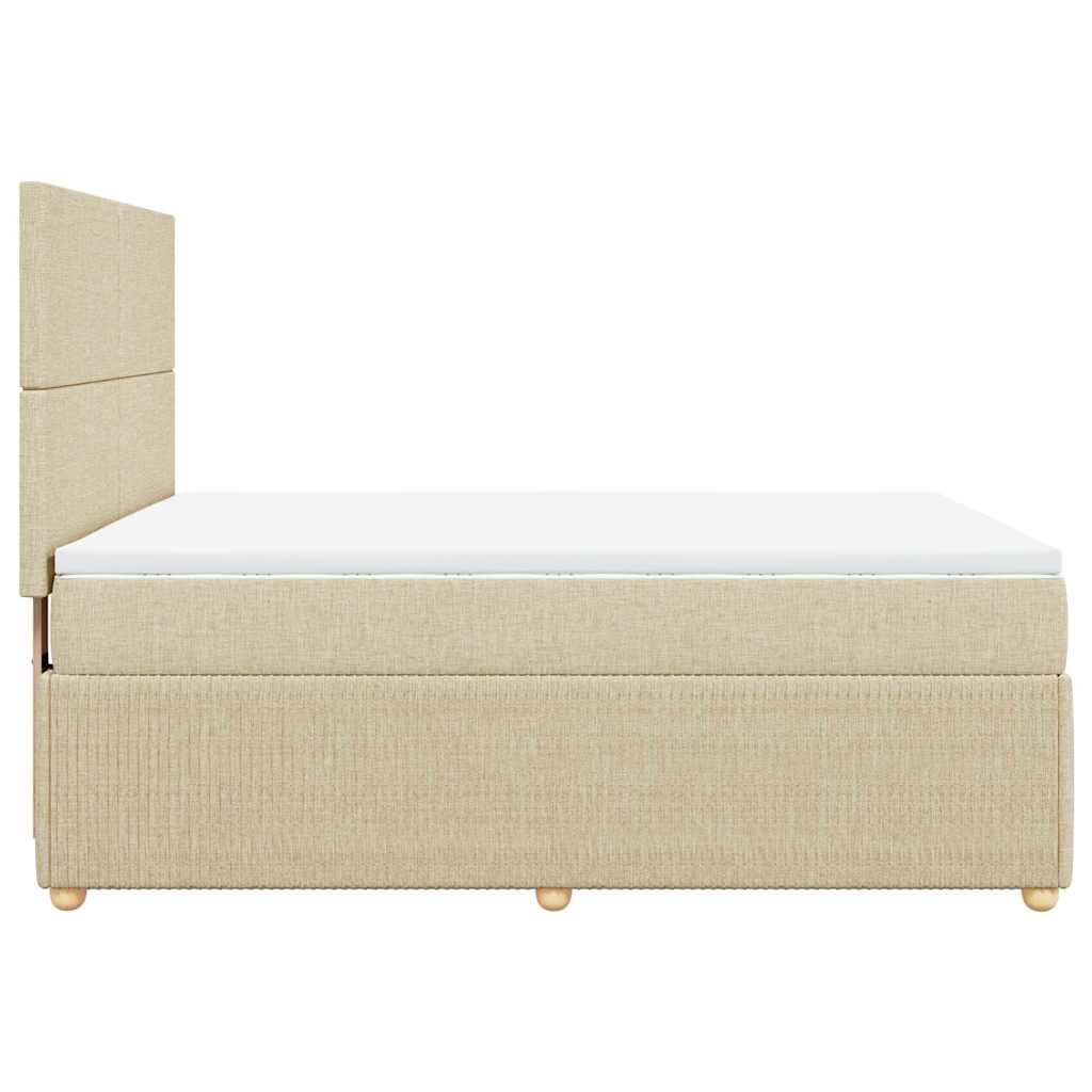 Giroletto a Molle con Materasso Crema 160x200 cm in Tessuto | homemem39