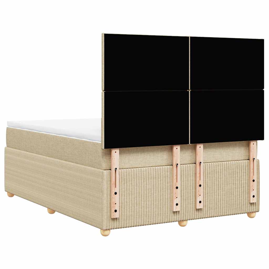 Giroletto a Molle con Materasso Crema 160x200 cm in Tessuto | homemem39