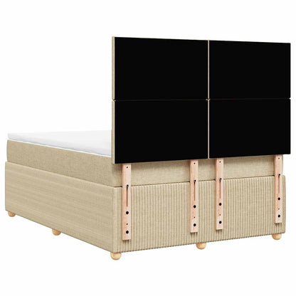 Giroletto a Molle con Materasso Crema 160x200 cm in Tessuto | homemem39