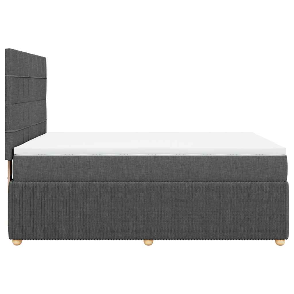 Giroletto a Molle con Materasso Grigio Scuro 160x200 cm Tessuto | homemem39