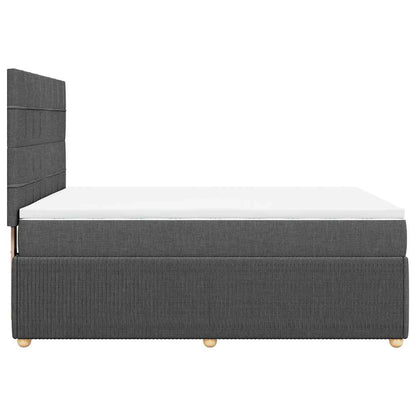 Giroletto a Molle con Materasso Grigio Scuro 160x200 cm Tessuto | homemem39