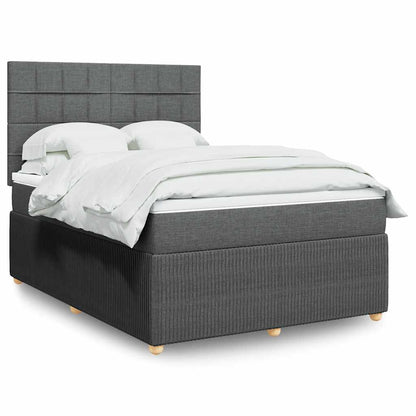 Giroletto a Molle con Materasso Grigio Scuro 160x200 cm Tessuto | homemem39