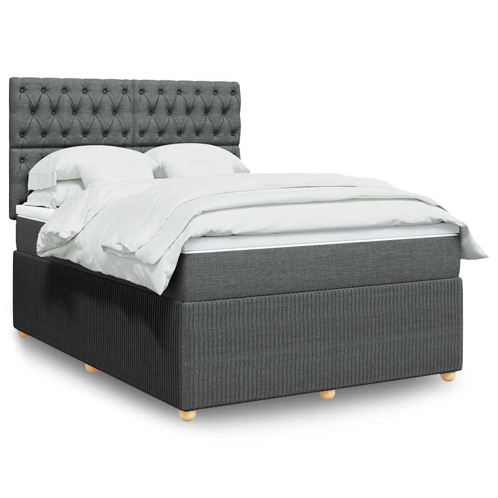 Giroletto a Molle con Materasso Grigio Scuro 160x200 cm Tessuto | homemem39