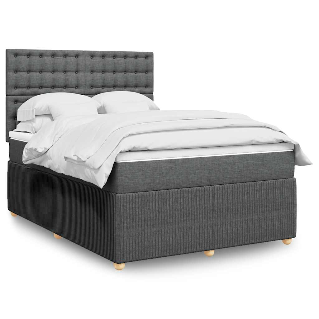 Giroletto a Molle con Materasso Grigio Scuro 160x200 cm Tessuto | homemem39