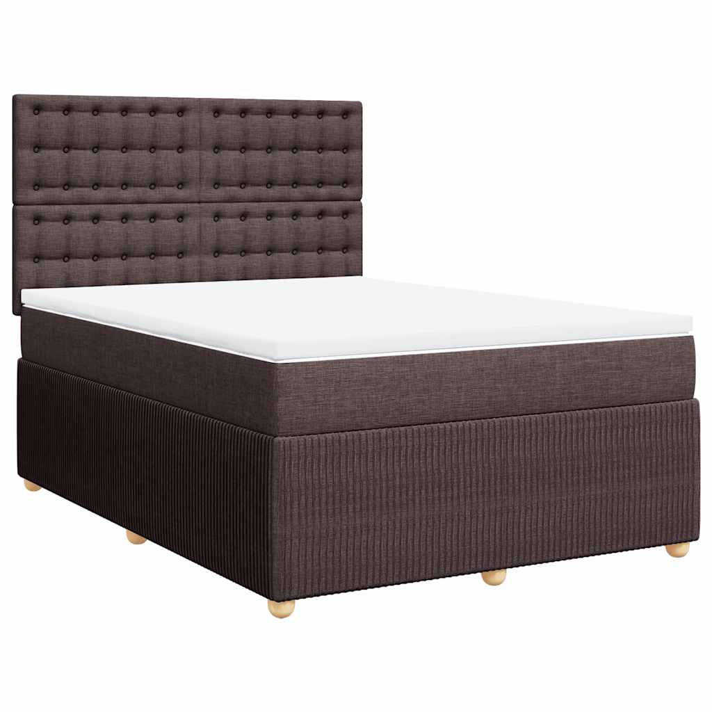 Giroletto a Molle con Materasso Marrone Scuro 160x200cm Tessuto | homemem39