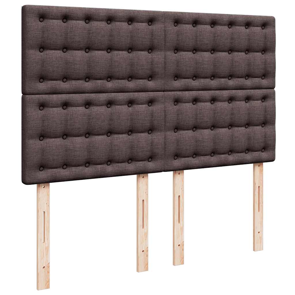 Giroletto a Molle con Materasso Marrone Scuro 160x200cm Tessuto | homemem39