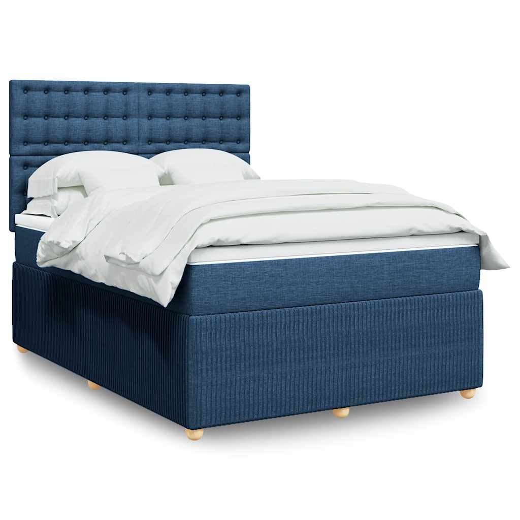 Giroletto a Molle con Materasso Blu 160x200 cm in Tessuto | homemem39