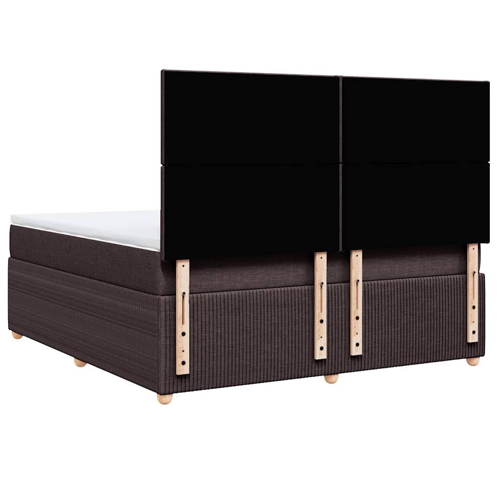 Giroletto a Molle con Materasso Marrone Scuro 180x200cm Tessuto | homemem39