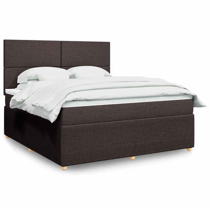 Giroletto a Molle con Materasso Marrone Scuro 180x200cm Tessuto | homemem39
