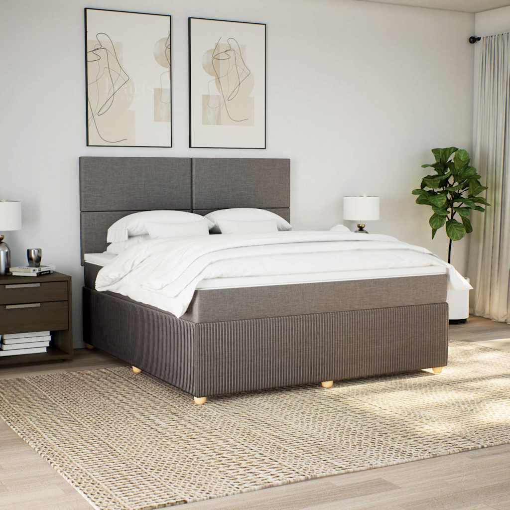 Giroletto a Molle con Materasso Tortora 180x200 cm in Tessuto | homemem39