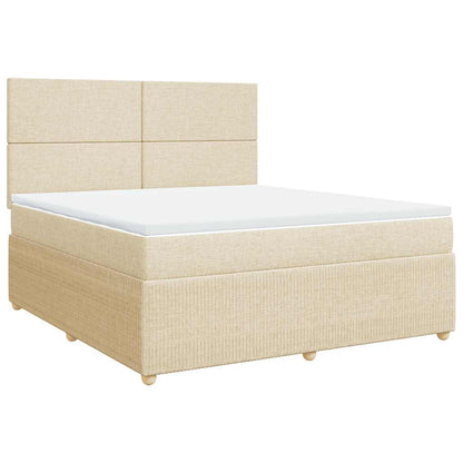 Giroletto a Molle con Materasso Crema 180x200 cm in Tessuto | homemem39