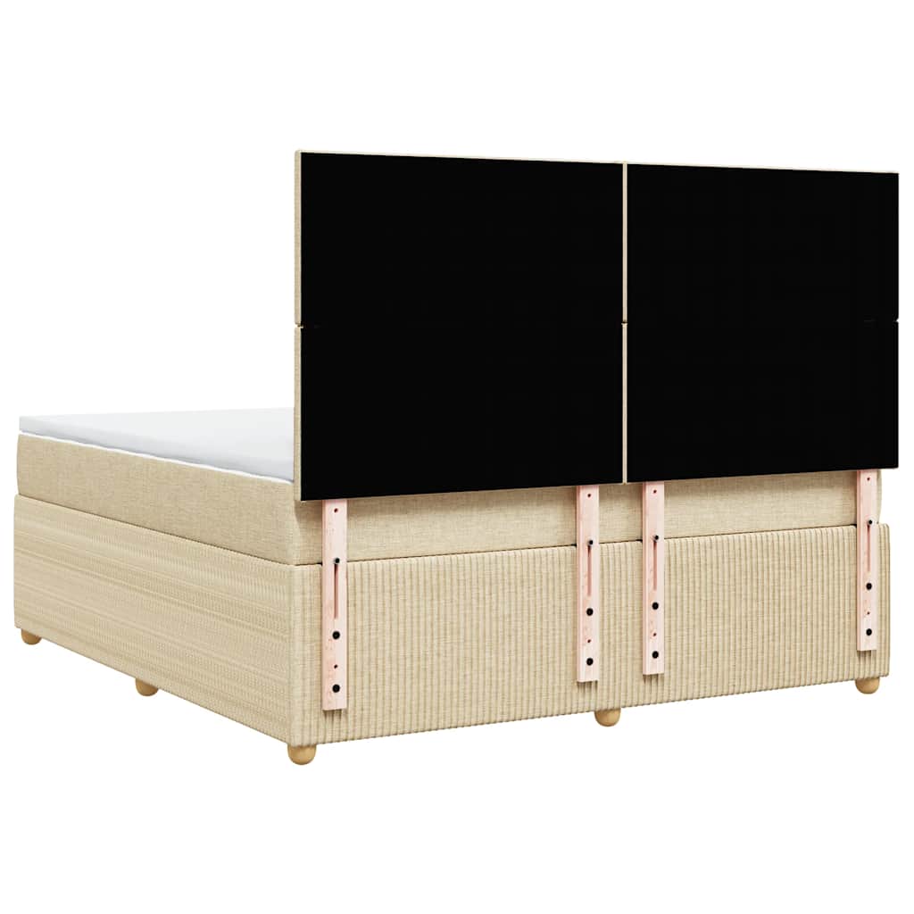 Giroletto a Molle con Materasso Crema 180x200 cm in Tessuto | homemem39