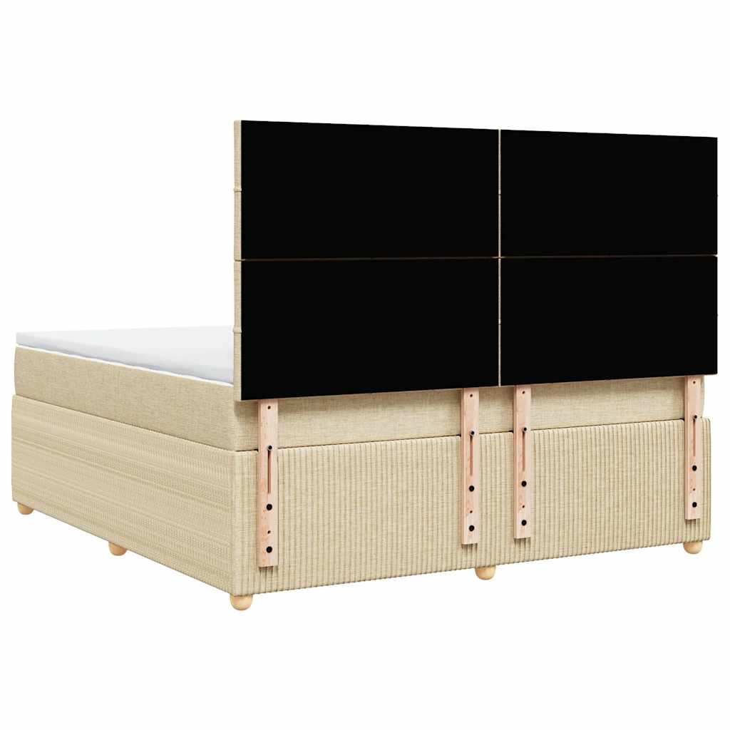 Giroletto a Molle con Materasso Crema 180x200 cm in Tessuto | homemem39
