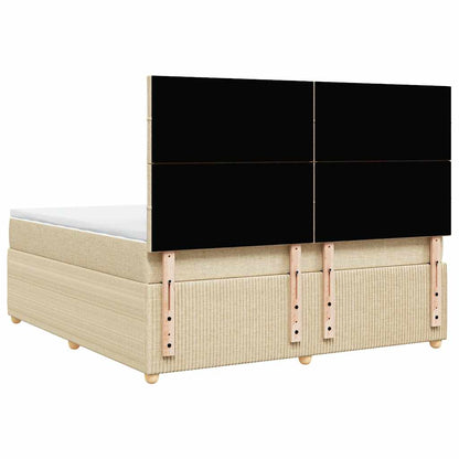 Giroletto a Molle con Materasso Crema 180x200 cm in Tessuto | homemem39