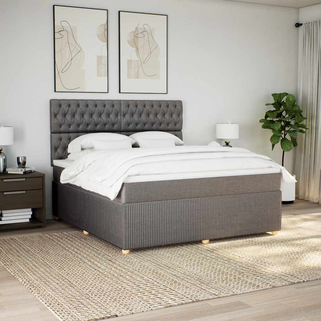 Giroletto a Molle con Materasso Tortora 180x200 cm in Tessuto | homemem39
