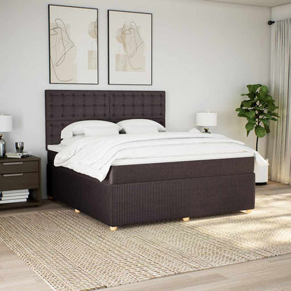 Giroletto a Molle con Materasso Marrone Scuro 180x200cm Tessuto | homemem39