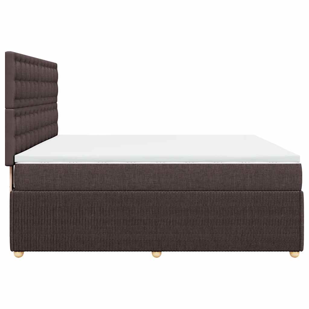 Giroletto a Molle con Materasso Marrone Scuro 180x200cm Tessuto | homemem39