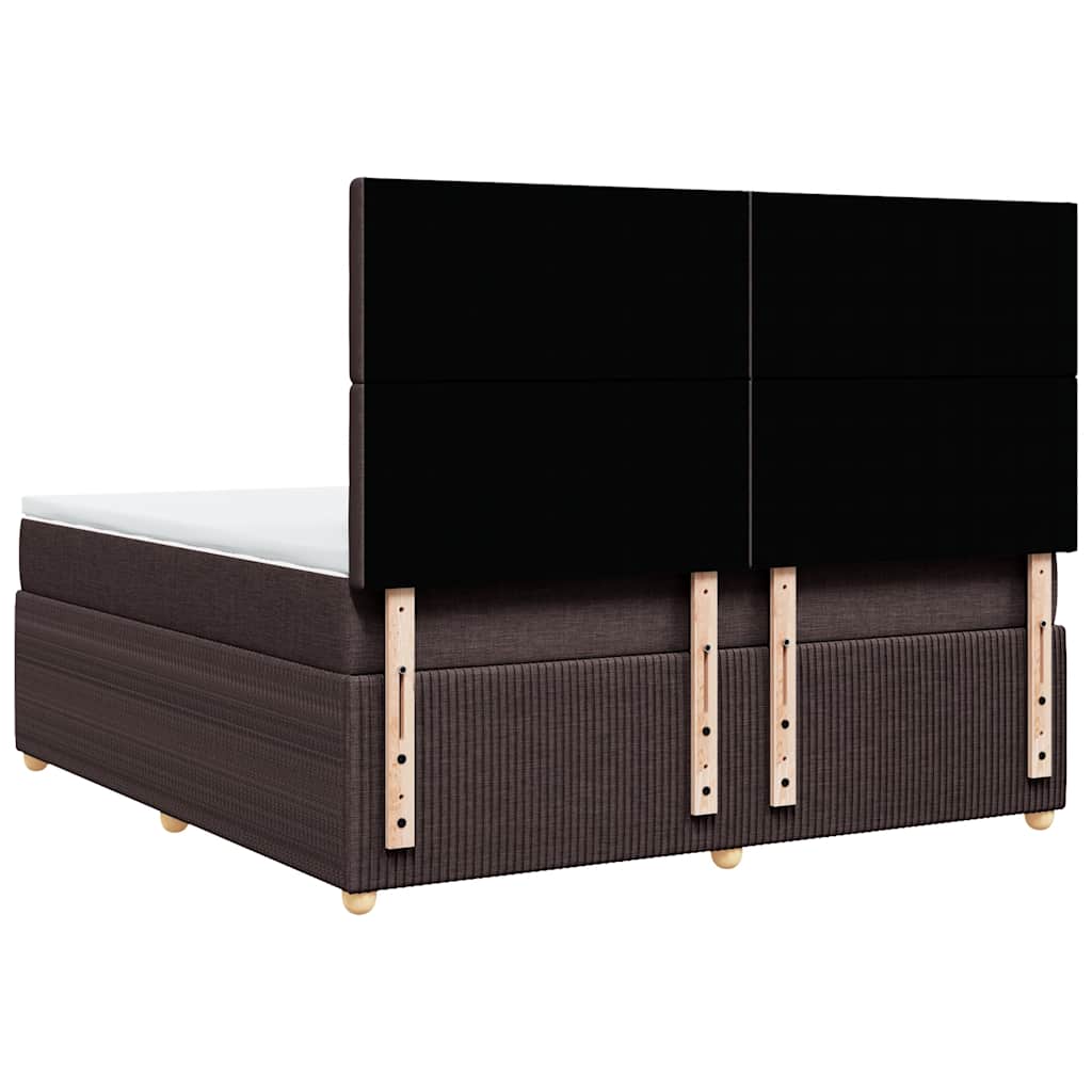 Giroletto a Molle con Materasso Marrone Scuro 180x200cm Tessuto | homemem39