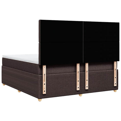 Giroletto a Molle con Materasso Marrone Scuro 180x200cm Tessuto | homemem39