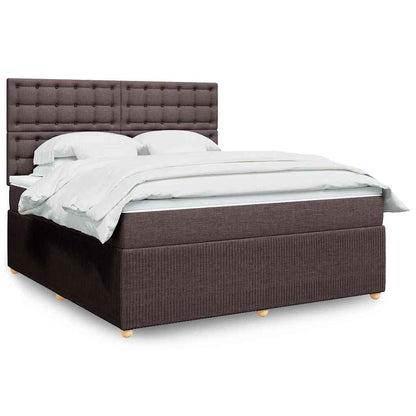Giroletto a Molle con Materasso Marrone Scuro 180x200cm Tessuto | homemem39