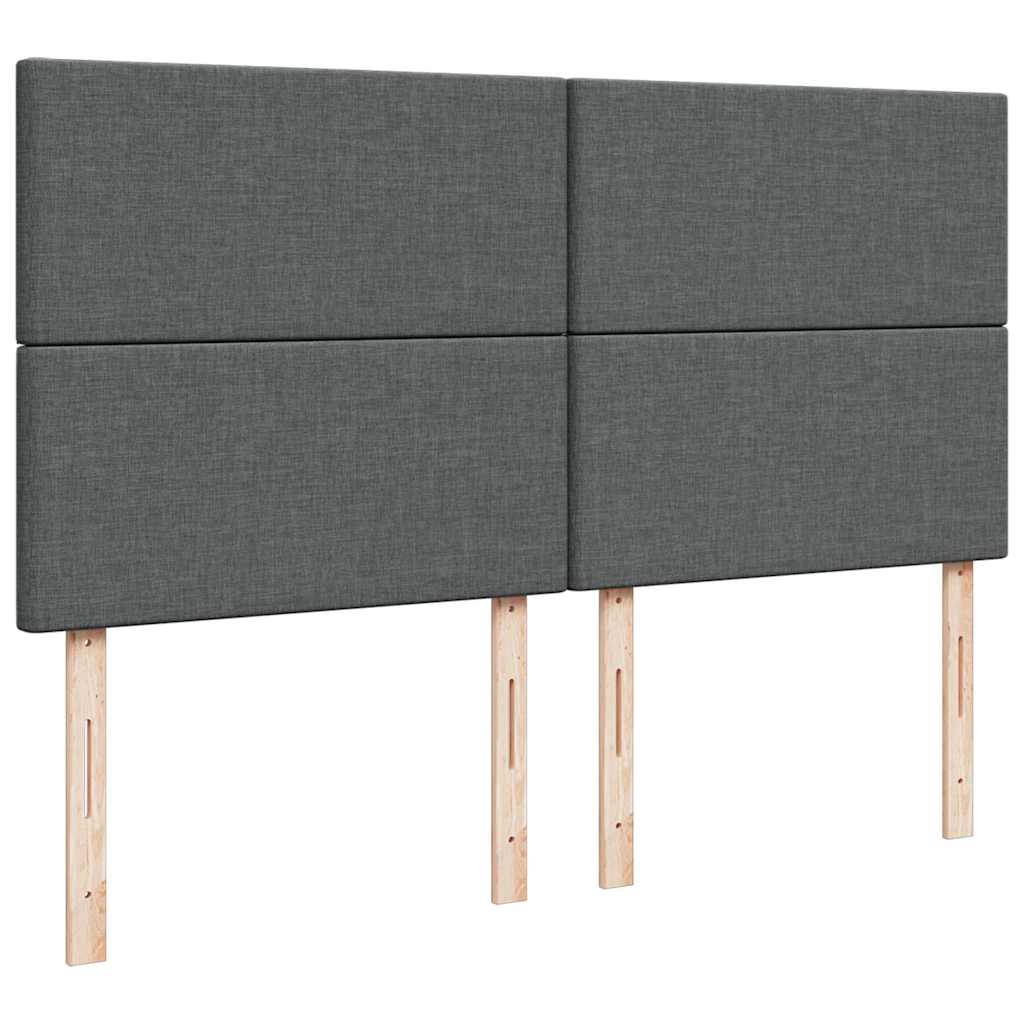 Giroletto a Molle con Materasso Grigio Scuro 200x200 cm Tessuto - homemem39