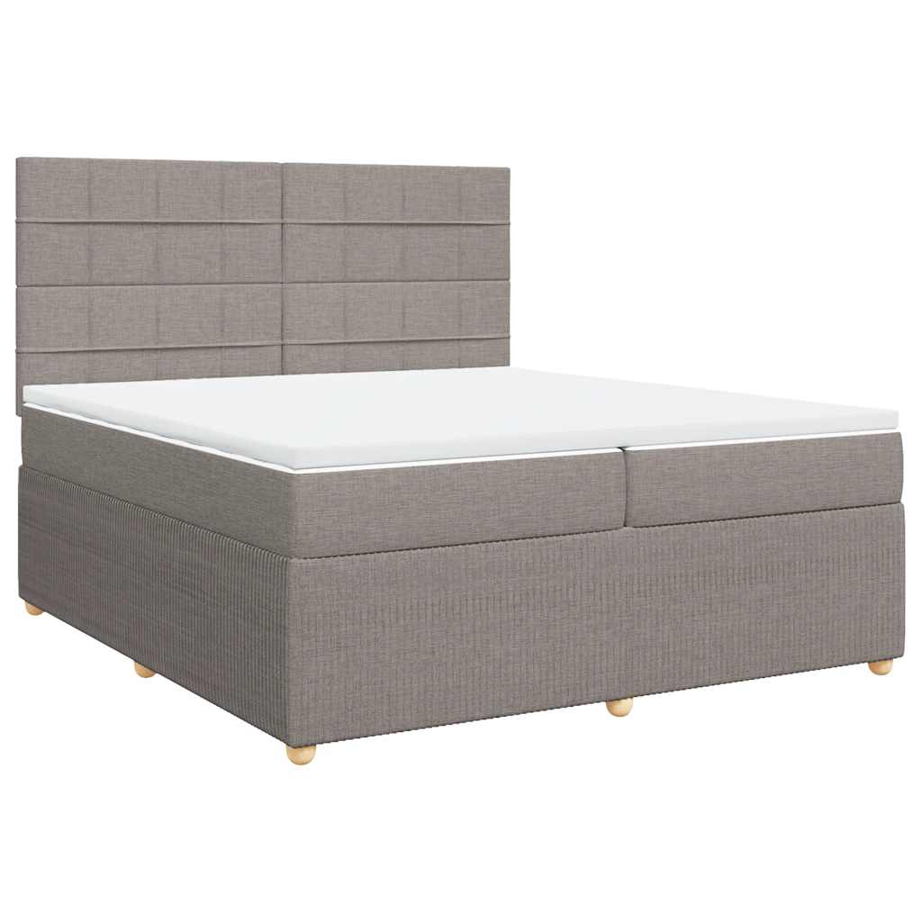 Giroletto a Molle con Materasso Tortora 200x200 cm in Tessuto | homemem39