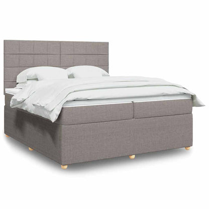 Giroletto a Molle con Materasso Tortora 200x200 cm in Tessuto | homemem39