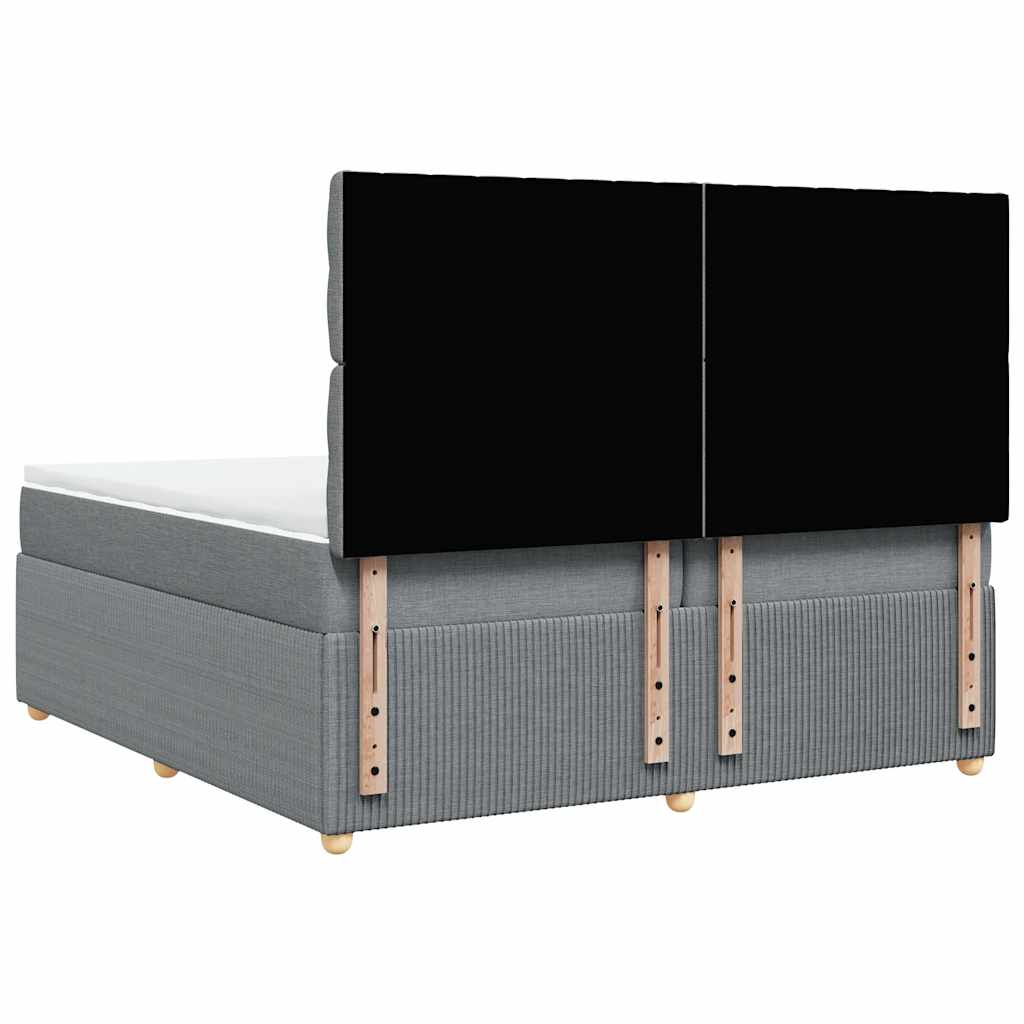 Giroletto a Molle con Materasso Grigio Chiaro 200x200cm Tessuto - homemem39