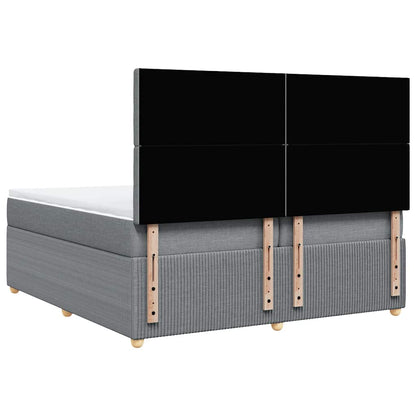 Giroletto a Molle con Materasso Grigio Chiaro 200x200cm Tessuto - homemem39