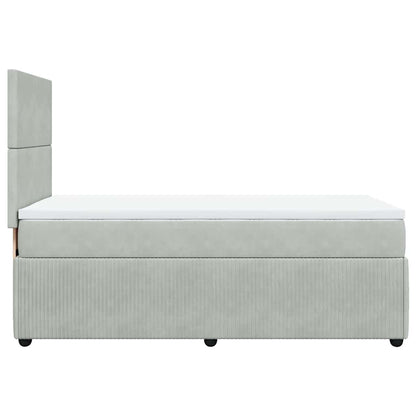 Giroletto a Molle con Materasso Grigio Chiaro 80x200 cm Velluto | homemem39