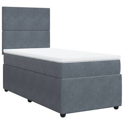 Giroletto a Molle con Materasso Grigio Scuro 80x200 cm Velluto | homemem39