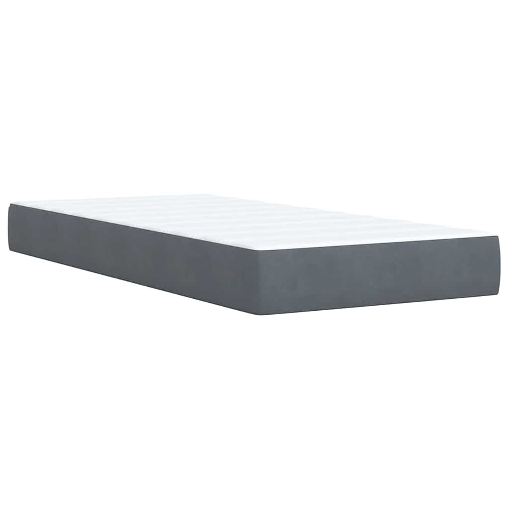 Giroletto a Molle con Materasso Grigio Scuro 80x200 cm Velluto | homemem39