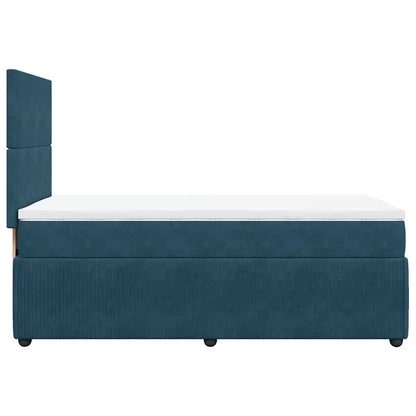 Giroletto a Molle con Materasso Blu Scuro 80x200 cm in Velluto | homemem39