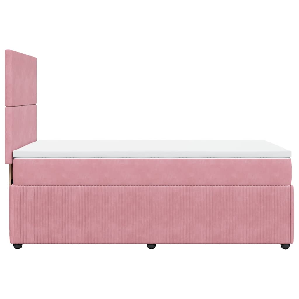 Giroletto a Molle con Materasso Rosa 80x200 cm in Velluto | homemem39