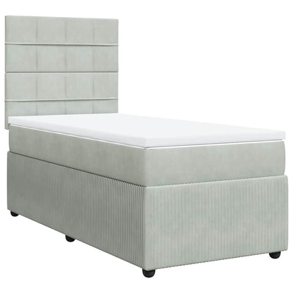 Giroletto a Molle con Materasso Grigio Chiaro 80x200 cm Velluto | homemem39