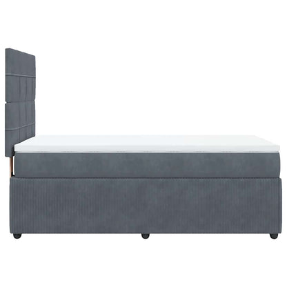 Giroletto a Molle con Materasso Grigio Scuro 80x200 cm Velluto | homemem39