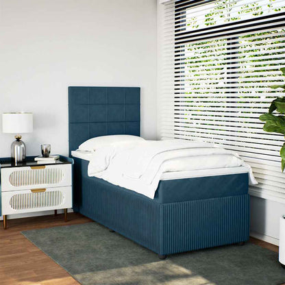 Giroletto a Molle con Materasso Blu Scuro 80x200 cm in Velluto | homemem39