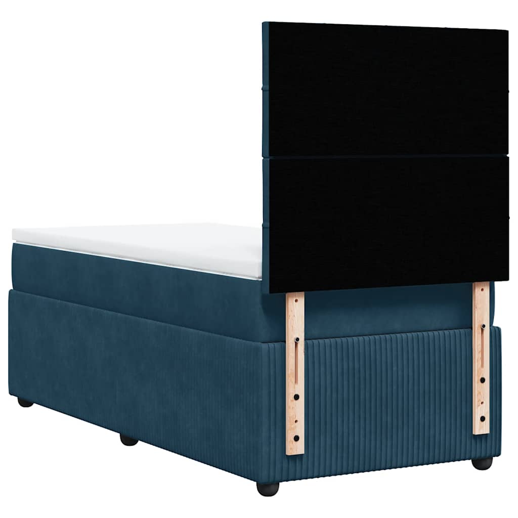 Giroletto a Molle con Materasso Blu Scuro 80x200 cm in Velluto | homemem39