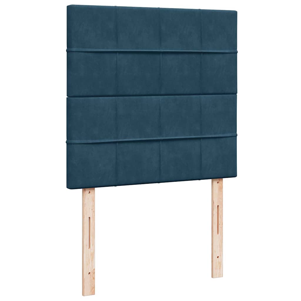 Giroletto a Molle con Materasso Blu Scuro 80x200 cm in Velluto | homemem39