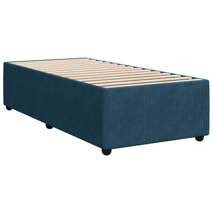 Giroletto a Molle con Materasso Blu Scuro 80x200 cm in Velluto | homemem39