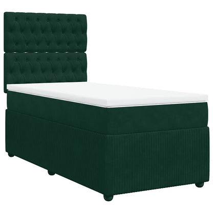 Giroletto a Molle con Materasso Verde Scuro 80x200 cm Velluto | homemem39