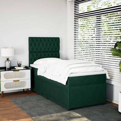Giroletto a Molle con Materasso Verde Scuro 80x200 cm Velluto | homemem39