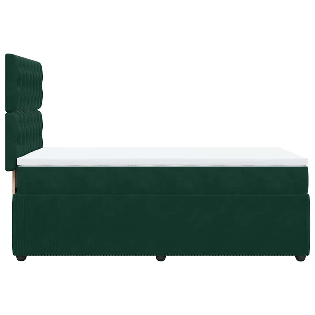 Giroletto a Molle con Materasso Verde Scuro 80x200 cm Velluto | homemem39
