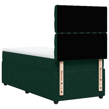 Giroletto a Molle con Materasso Verde Scuro 80x200 cm Velluto | homemem39