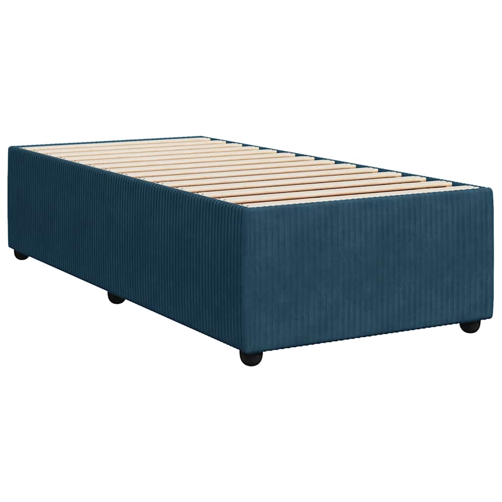 Giroletto a Molle con Materasso Blu Scuro 80x200 cm in Velluto | homemem39