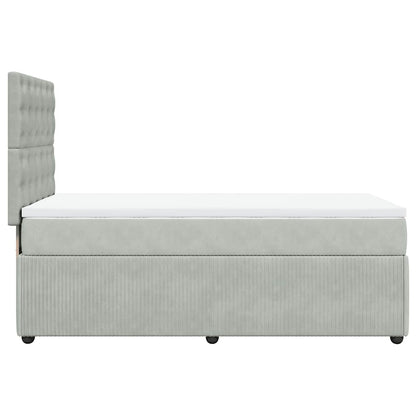 Giroletto a Molle con Materasso Grigio Chiaro 80x200 cm Velluto | homemem39