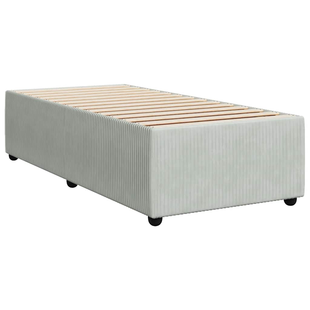Giroletto a Molle con Materasso Grigio Chiaro 80x200 cm Velluto | homemem39