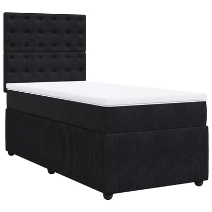 Giroletto a Molle con Materasso Nero 80x200 cm in Velluto | homemem39