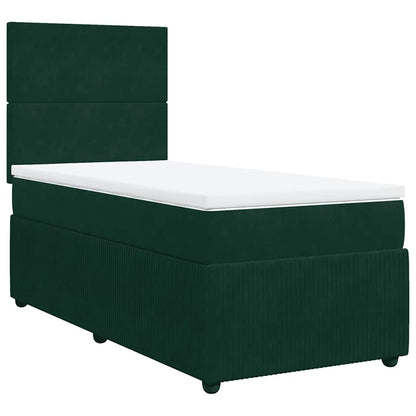 Giroletto a Molle con Materasso Verde Scuro 90x190 cm Velluto | homemem39