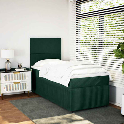 Giroletto a Molle con Materasso Verde Scuro 90x190 cm Velluto | homemem39